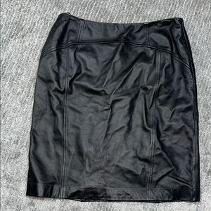 Talbots Black leather Skirt
